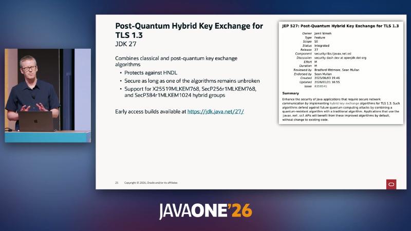 Post-Quantum Hybrid Key Exchange for TLS 1.3 JDK 27 — Protects against HNDL,Support for X25519MLKEM768