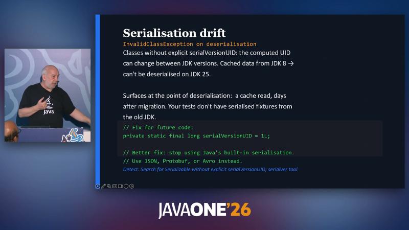 Serialisation drift — InvalidClassException and serialver