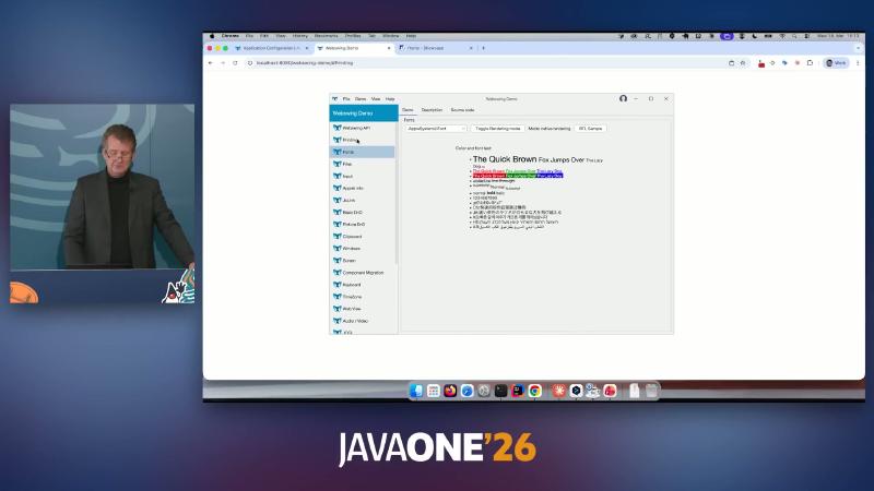 Webswing Demo: Printing and Rendering mode configuration page