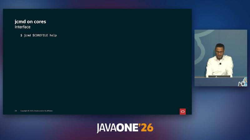 jcmd on cores：Interface 示例 jcmd $COREFILE help