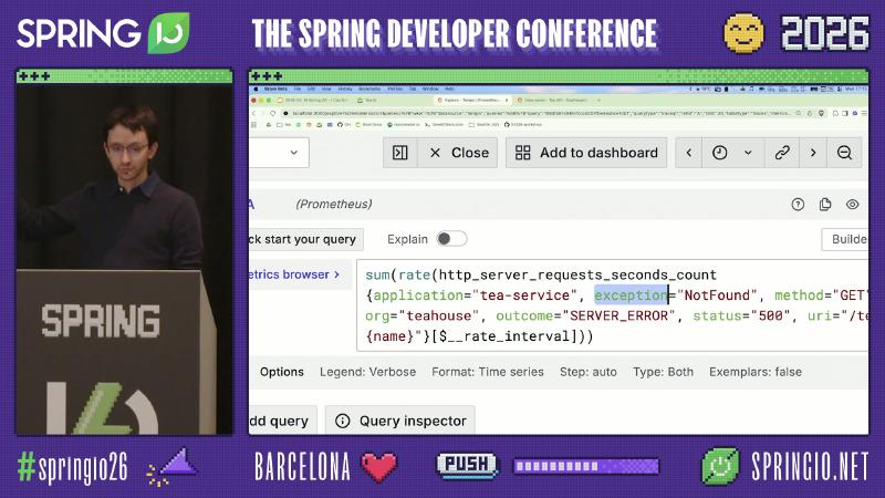 Prometheus panel: Exemplars toggle and rate query