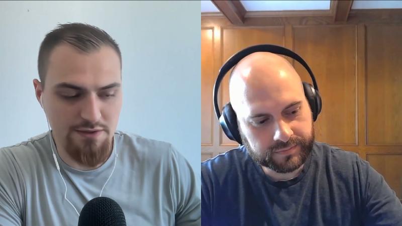 ~19 minute split-screen: remote two-shot, host in in-ear monitors; filter pushdown discussion, no benchmark table on screen.